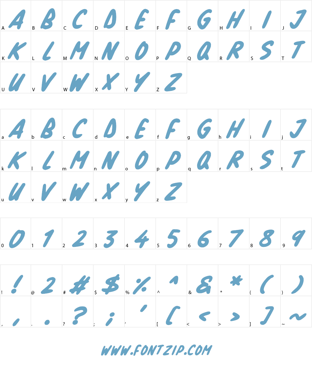 Natural Marker Font Character
